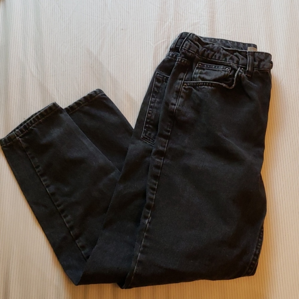 Topshop Black Moto Mom Jeans